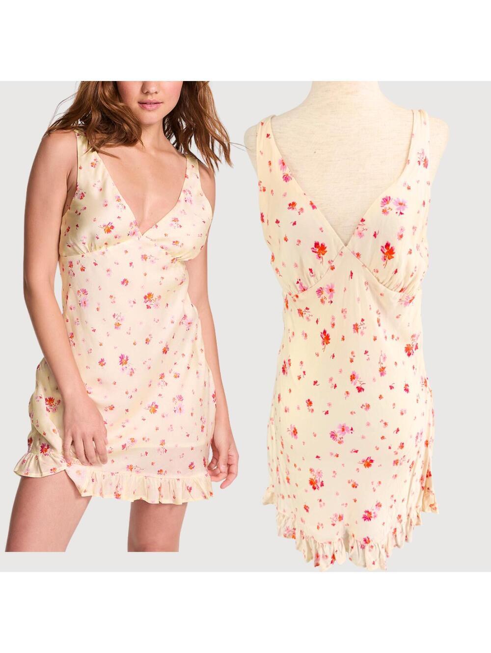 Victoria's Secret Pink Floral Ruffle Mini Dress S
